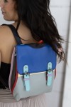 Bolso Mochila Freya Azul y Gris en Piel Sostenible Soruka