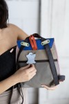 Bolso Mochila Freya Azul y Gris en Piel Sostenible Soruka