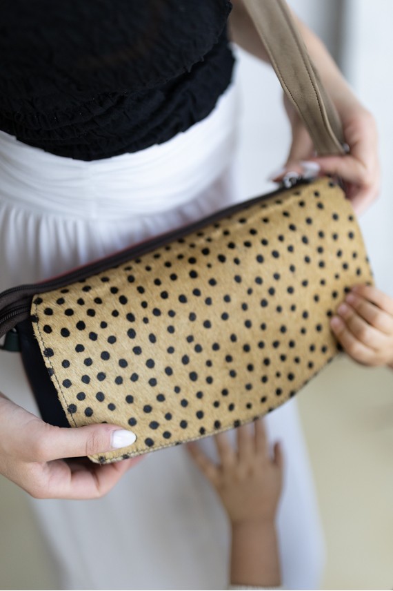 Bolso Soruka Victoria Flip Flap Reversible Animal Print Topos