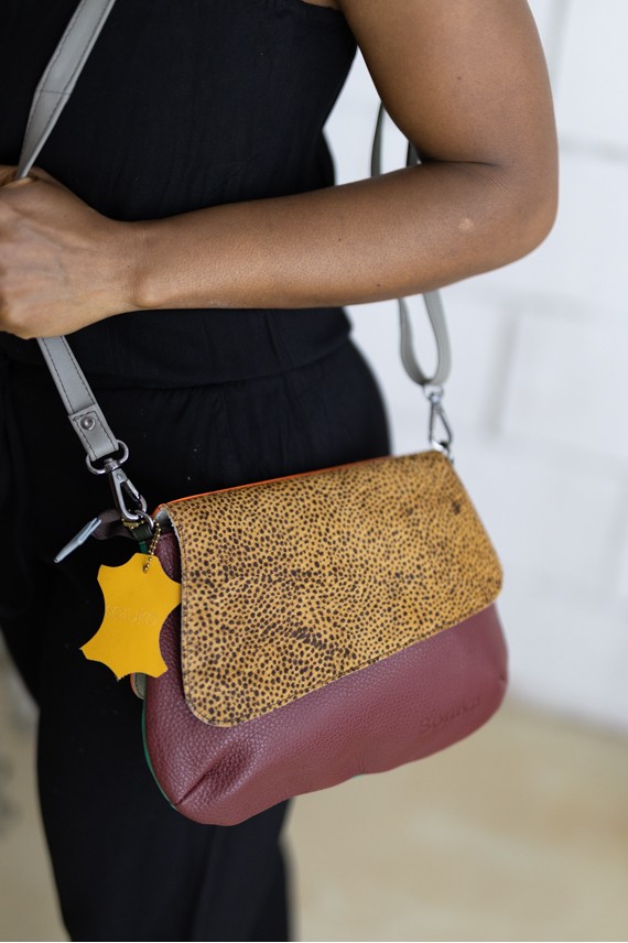Bolso Soruka Kinsley 360º Reversible Naranja & Animal Print