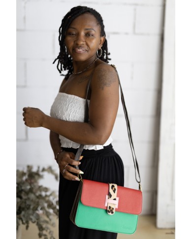 Bolso Multicolor Piel Solapa Reversible Loop by Soruka