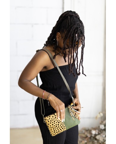 Bolso Soruka Miranda Verde Oliva Animal Print Topos