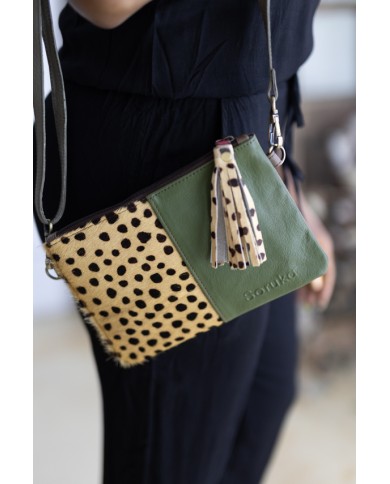 Bolso Soruka Miranda Verde Oliva Animal Print Topos