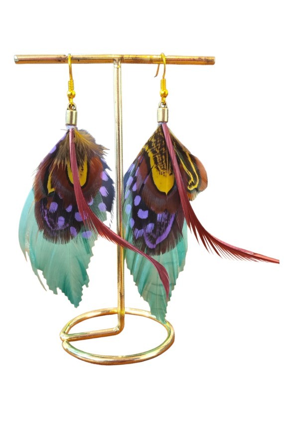 Pendientes Pluma Feathers Gold