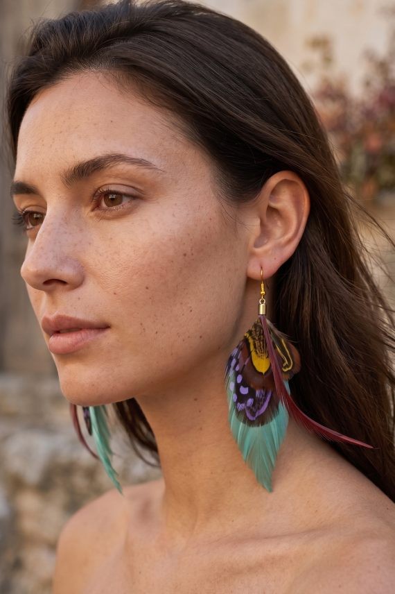 Pendientes Pluma Feathers Gold
