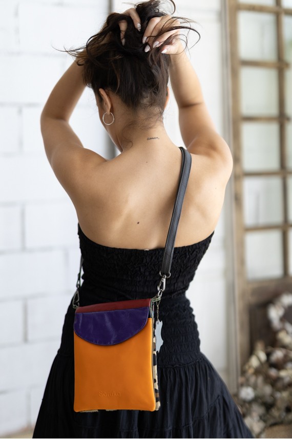 Bolso Robin 4 en 1 Soruka Piel Reciclada Animal Print Leopardo