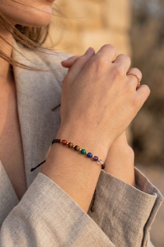Pulsera Macramé Chakras Brown
