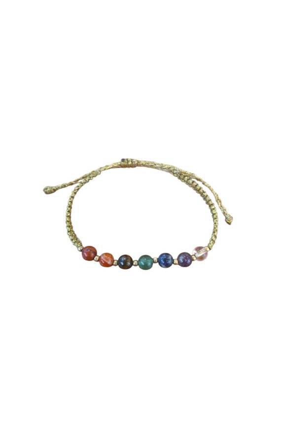 Pulsera Macramé Chakras Gold