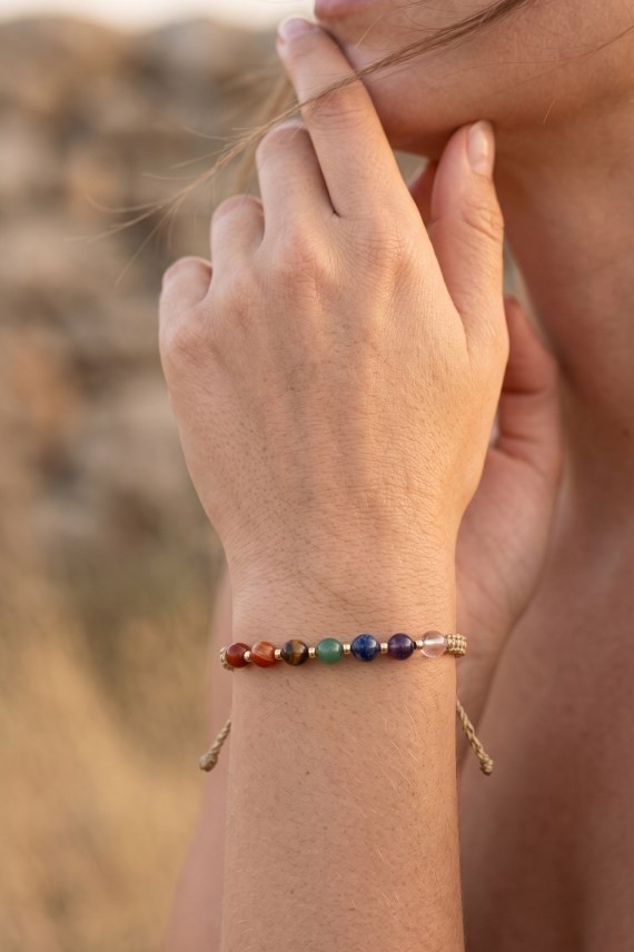Pulsera Macramé Chakras Gold