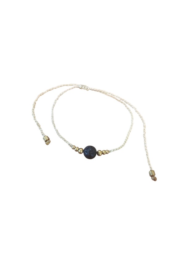 Pulsera Macramé Basalto Volcánico