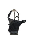 Riñonera Piel Animal Print Cebra Cierre Twist Lock