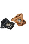 Riñonera Piel Animal Print Cebra Cierre Twist Lock