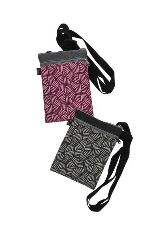Bolso Porta Móvil Jacquard Geométrico