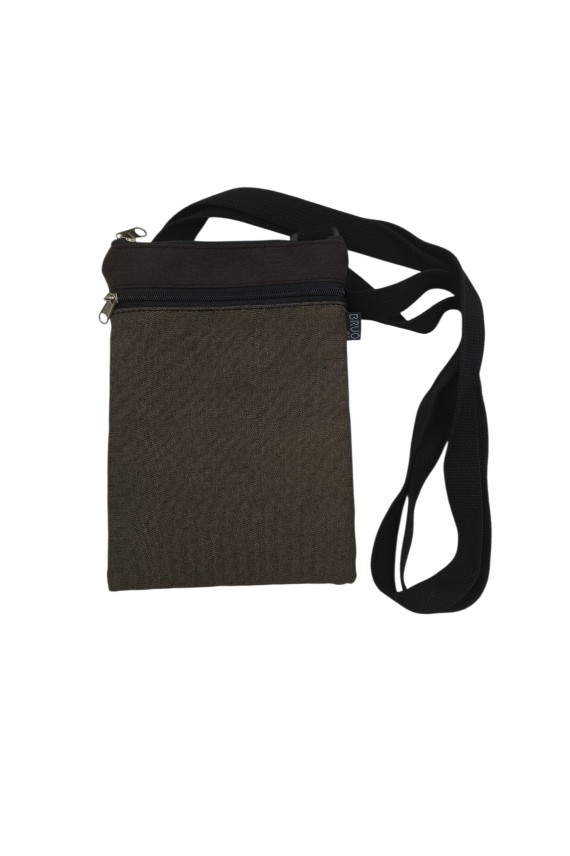 Bolso Porta Móvil Jacquard Marrón Artesanal