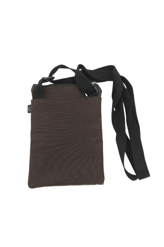 Bolso Porta Móvil Jacquard Marrón Artesanal