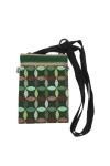 Bolso Porta Móvil Jacquard Verde Geométrico Artesanal