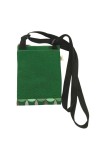 Bolso Porta Móvil Jacquard Verde Geométrico Artesanal
