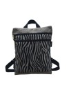 Mochila Jacquard Animal Print Cebra Gris y Negro