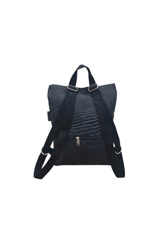 Mochila Jacquard Animal Print Cebra Beige y Negro