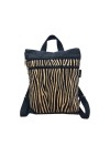 Mochila Jacquard Animal Print Cebra Beige y Negro