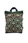 Mochila Jacquard Floral Geométrica Artesanal