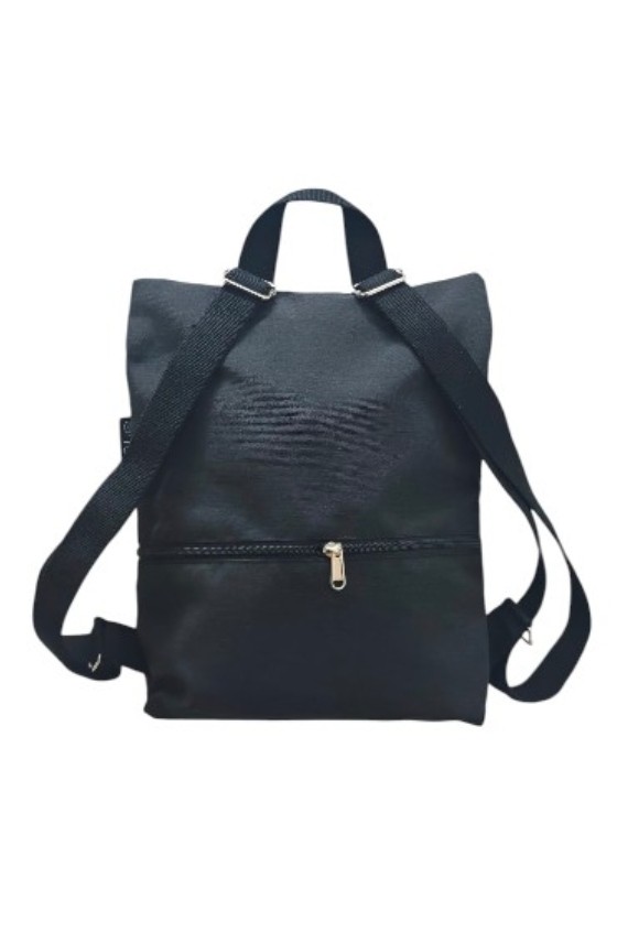 Mochila Jacquard Lisa Artesanal Negra