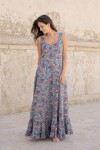 Vestido Largo Poliester Estampado Sari