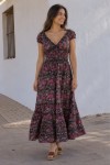 Vestido Largo Poliester Estampado Sari
