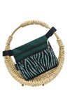 Riñonera Jacquard Geométrica Blanco Negro Terracota