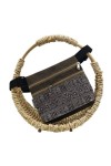 Riñonera Jacquard Geométrica Marrón Chocolate Beige