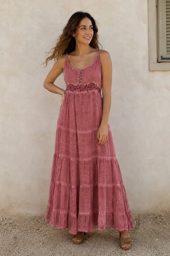 Vestido Largo Algodón Tie Dye