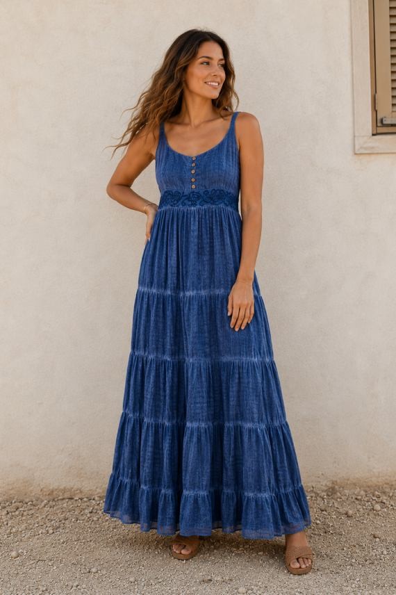 Vestido Largo Algodón Tie Dye