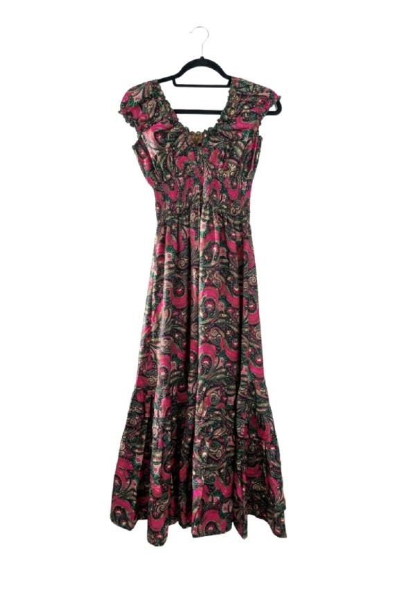 Vestido Largo Poliester Estampado Sari