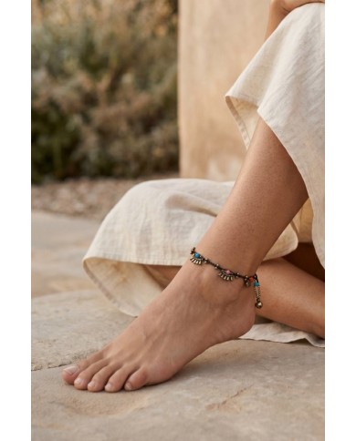Tobillera Boho Macrame y Cuentas