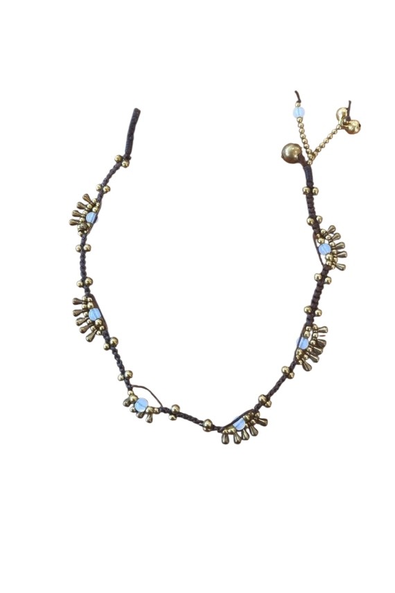 Tobillera Boho Macrame y Cuentas