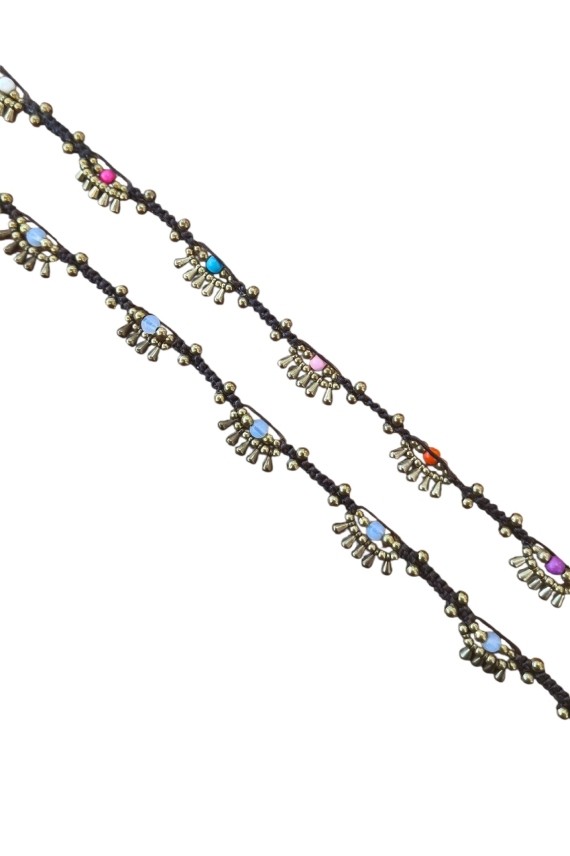 Tobillera Boho Macrame y Cuentas