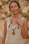 Collar Rosario Cuentas Madera y Borla