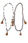 Collar Rosario Cuentas Madera y Borla