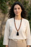 Collar Rosario Cuentas Madera y Rudraksha