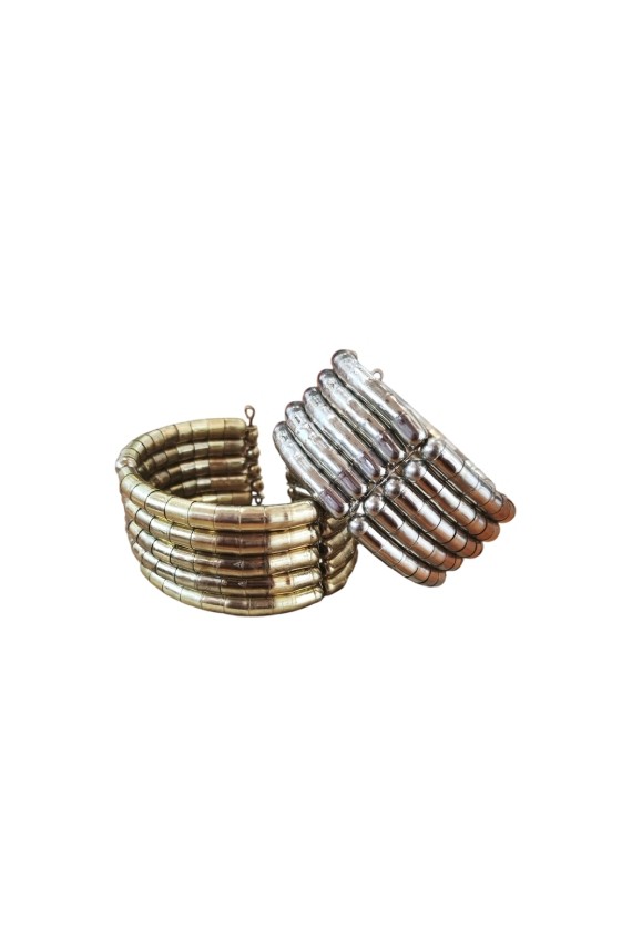Pulsera Ajustable Multi Aros Metálicos