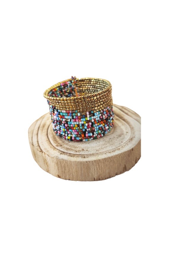 Pulsera Ajustable Cuentas Multicolor