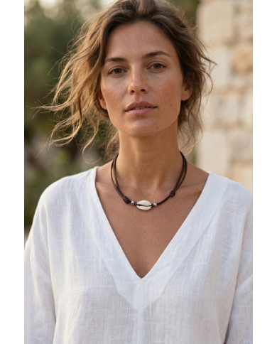 Collar Cauri Cuero Tanjeh