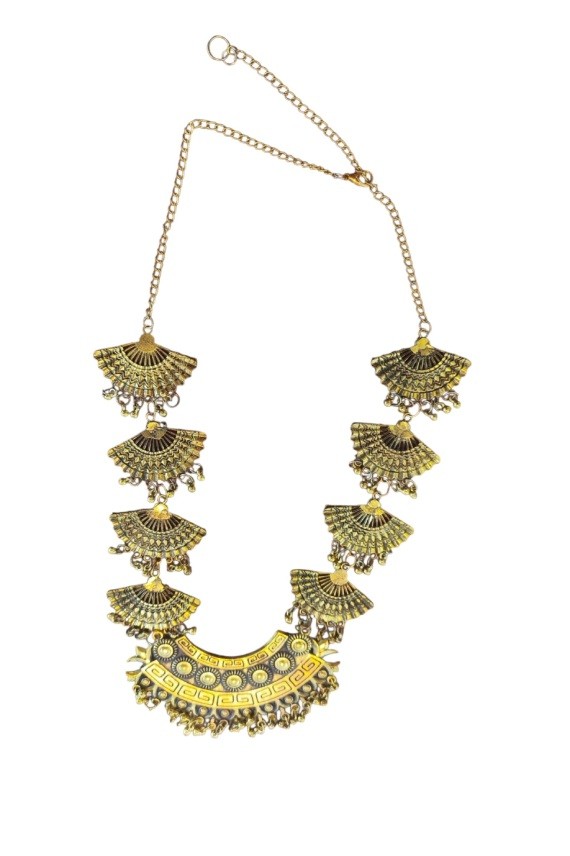 Collar Étnico Dorado Abanicos Imperiales