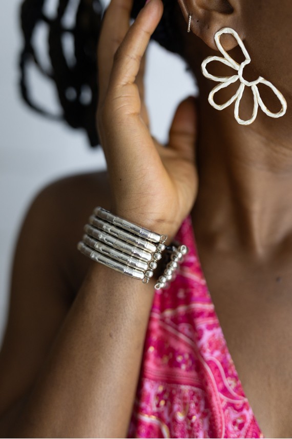Pulsera Ajustable Multi Aros Metálicos