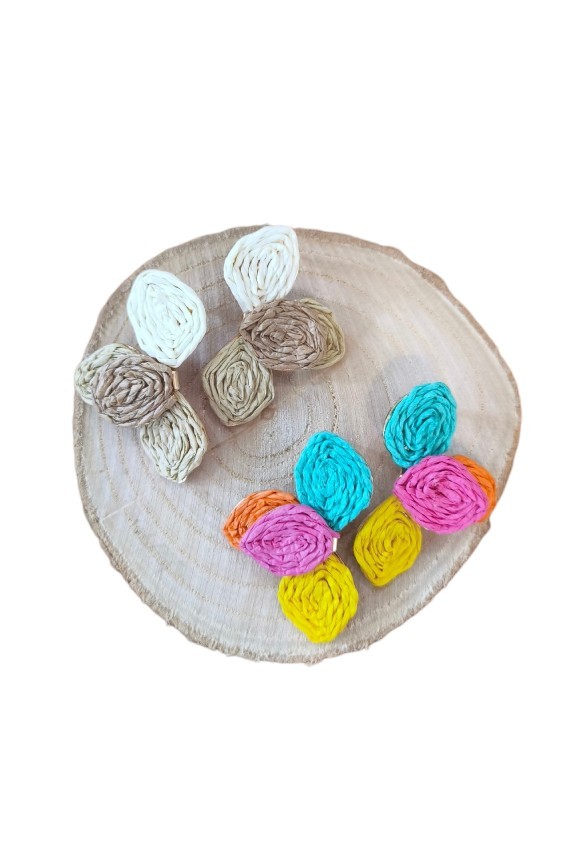 Pendientes Artesanales Fibra Natural Azalea