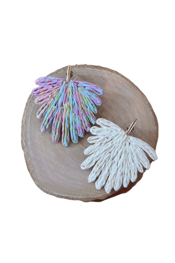 Pendientes Artesanales Fibra Natural Palmera