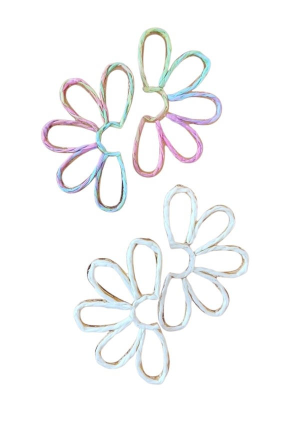 Pendientes Artesanales Fibra Natural Margarita