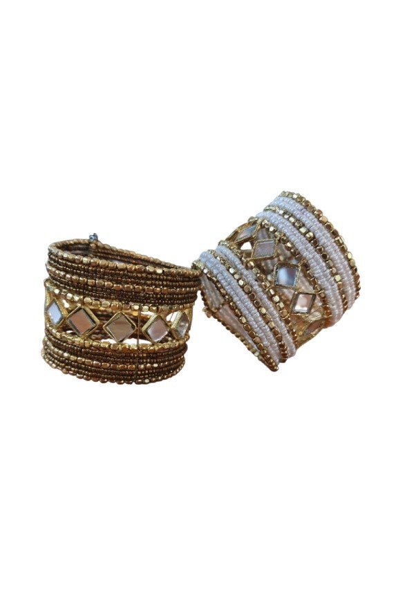 Brazalete Semirrígido con Espejos y Cuentas