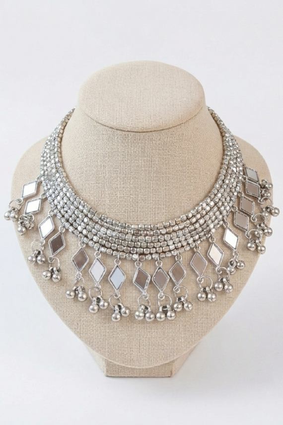 Choker de Cuentas Multihilera con Espejos
