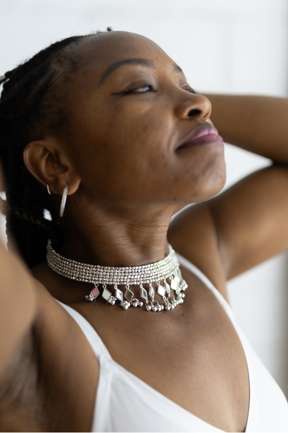 Choker de Cuentas Multihilera con Espejos